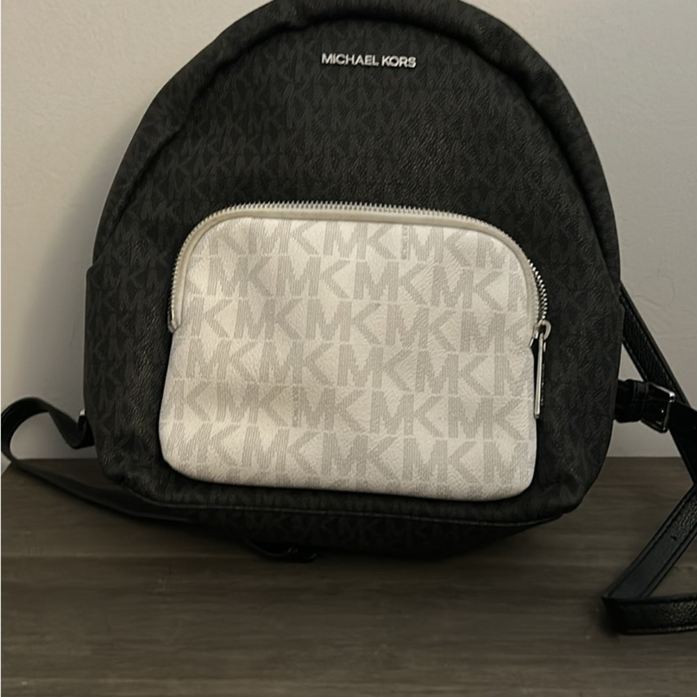 Michael Kors Black and White Backpack